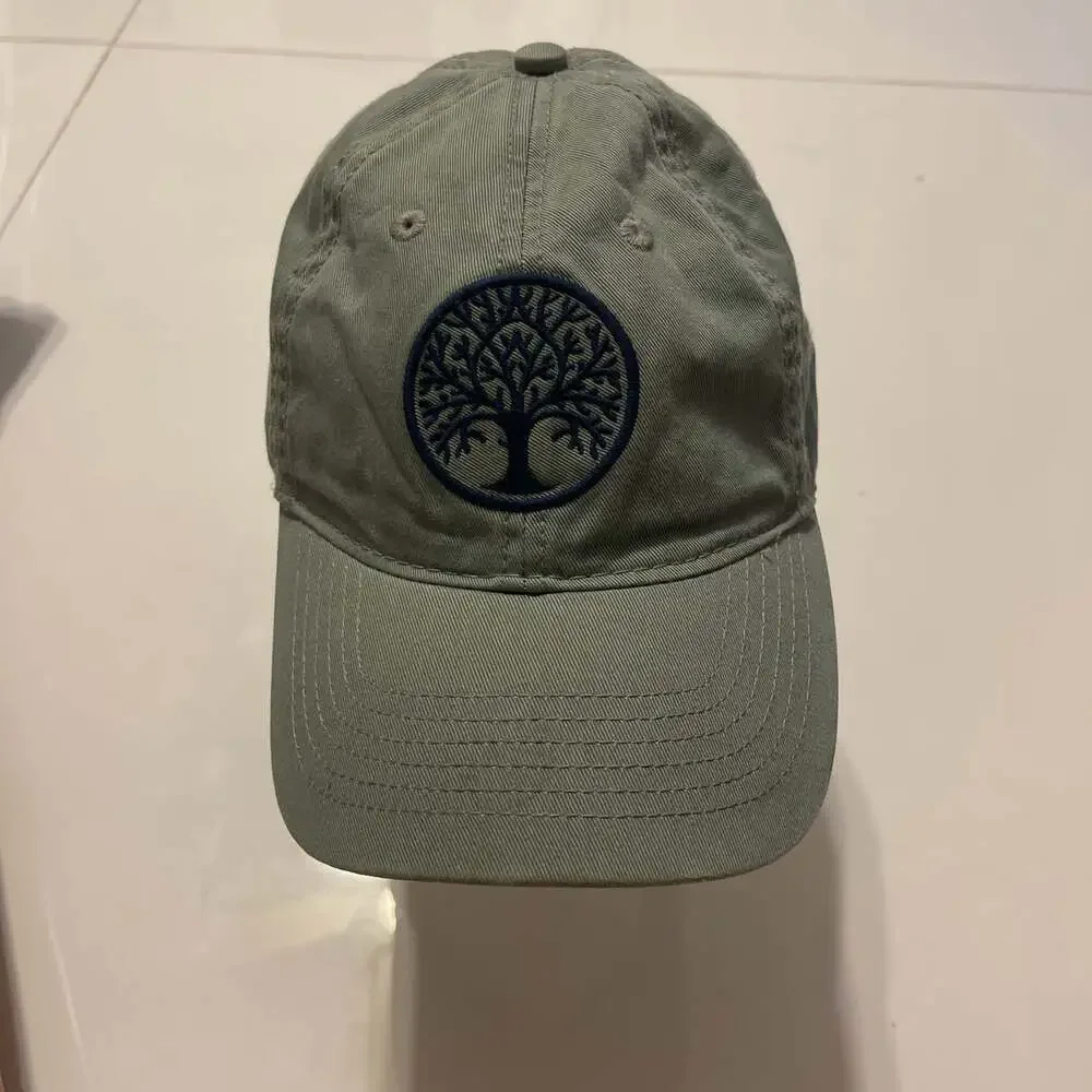 Unisex Olive Green Tree of Life Embroidered Baseball Cap One Size